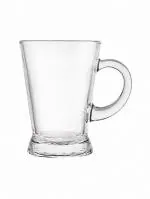 INDIGO Tea Coffee Crystal Borosilicate Mug Clear Glass Mug with Handle for Cappuccino (180 ML Each)