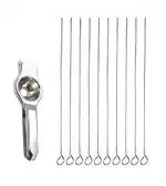 URBAN BUY Stainless Steel Lemon Squeezers With Stainles Steel Sikhe Set and Multicolour, (Pack of 2)