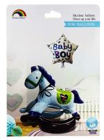 My Party Suppliers 32 inch 4D Unicorn Horse Shape Balloon with Baby Girl Heart Shape Foil Balloon 18 inch for New Born Celebration