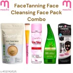 Suzzieglam New Charcoal Face Mask (1pc) Natural Aloevera Gel (120ml) Natural Multanii Mitti (200gm) Face Pack Brush (1pc) Gulab Jal (120ml) Face Packs-16-Free Size