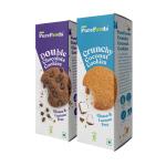 PureFoods Gluten & Lactose Free Cookies Combo - Crunchy Coconut + Double Chocolate Flavour Delicious & Tasty Vegan Cookies, Pack of 2 - 140g each