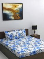 Rubix Home Mesmerize 144 TC Microfiber Blue Double Bedsheet (220cmX220cm) With 2 Pillow covers (46cm X 46cm)