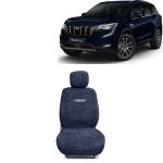 Kingsway Towel Fabric Car Seat Covers for Mahindra XUV 700 7 Seater, 2021 Onwards Model, Material: 100% Cotton, Color : Grey, Complete Set of All Seats (Car Specific Front + Rear Seat Covers)