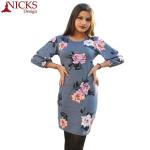 NICKS DESIGN Floral Woolen Short Dress ( Color - BLUE)
