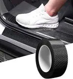 Carbon Fiber Style Waterproof Car Seal Strip Door Edge Cover Guard Anti-Scratch Step Decoration Cover Tape - 2 Inches x 5 Meters