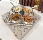 DSH CRAFTING YOUR CURIOSITY Silver Plated Bowl Set With Tray And Spoon (Set of-9 Piece) Used for Dry Fruit Diwali, Return Gift Items .