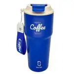House of Quirk 620ML Stainless Steel Coffeemate Insulated Tumbler, Double Vacuum Insulated Travel Coffee Mug 100% Leak Proof with Lid Hot and Cold (Royal Blue)