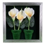 EPICS CRAFT - 3D Model Square Shaped Calla Lily Flower in Green Pot Wall Frame Model 2