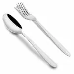 Parage Stainless Steel Spoon Set & Fork Set 12 Pieces for Tea, Coffee, Sugar, Condiments & Spices - Set of 12 Contains Spoons Set of 6 Spoon and Fork Set of 6, Mirror Polished (Sigma Design)