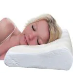 VIAGGI Cervical Contour Orthopedic Memory Foam Travel Pillow for Sleeping, Cervical Orthopedic Spine Care Pillow Spondylitis Neck and Back Pain Support - White