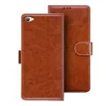 HANIRY Flip Cover for VIVO Y69 flip cover | Vivo 1714 flip cover | Brown