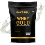 NAKPRO Gold Whey Protein Concentrate | Easy Digesting Protein Supplement Powder, 1 Kg (Unflavored)