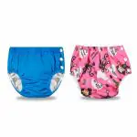 Chinmay Kids Combo of Baby Swim Diaper Waterproof Reusable Leakproof Adjustable Infant Pool Pant Boys Girls Swimsuit, Age Group - (4 months - 3 Years) | Blue Monkey print