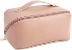 Virtuous Leather Pink Portable Large-Capacity Cosmetic Storage Makeup Pouch