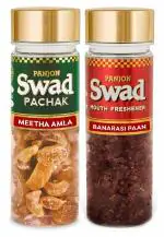 Panjon Swad Meetha Amla & Banarasi Paan Pachak (Mukhwas Mouth Fresheners) 2 Bottles, 215g