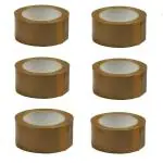 Inditradition Carton Packing High Strength Adhesive Tape for e-Commerce Parcel Packing | Cost-Effective Economic 250 Meter Each Roll (Width 2 Inches, Brown) - Pack of 12