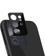 ECMERED Back Camera Lens Tempered Glass Screen Guard Protector Cover for Samsung S21 Ultra (Black)