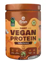 Origin Nutrition 100% Natural Vegan Plant Protein Powder, Coffee Caramel Flavour 256gm