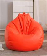 GIGLICK XXXL Faux Leather Bean Bag Filled with Beans | Ready To Use Teardrop Bean Bag With Bean Filling (Orange)