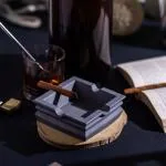 GREYT Best Sqrim Contemporary, Sleek Concrete Ashtray