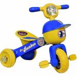 Goyal's Blue Plastic Rambo Ride On Tricycle with Music and Lights for Kids
