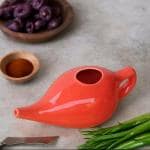 2activelife Ceramic Neti Pot for Sinus, Jal Neti pots for Nasal Cleansing, Nose congestion and Passages Jala kriya (Red)
