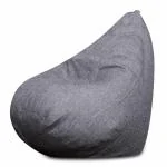Style Homez ORGANIX Collection, Classic Bean Bag XL Size Grey Organic Jute Fabric, Cover Only