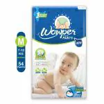 Wowper Fresh Baby Diaper Pants | Medium (M) Size - 54 Pieces 7-12 Kg | Pack of 1 | Wetness Indicator | Upto 12 Hrs Absorption |