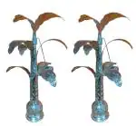 Sigaram 17 Inch Antique German Silver Banana Tree and Leaves For Home Pooja Decor K4403