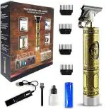 DWISAPTTI Professional Cordless Buddha Hair Clipper Rechargeable T-Blade Men's Grooming Shaving Machine for Self Cutting Haircut Barbers Trimmers Cutter with 4 Guide Combs (T9-Vintage)