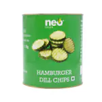 Neo Hamburger Dill Chips 3Kg Can - Gherkin Slices