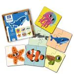 Mini Leaves Multicolor Engineered Wood Wooden Puzzles 24 months (Pack of 6)