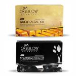 Oxyglow Herbals Oxyglow Herbals Gold Facial Kit 50G And Oxyglow Herbals Charcoal Facial Kit 50G (Pack Of 2)