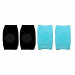 THE LITTLE LOOKERS Black and Green Anti-Slip Baby Knee Pads (6 M- 2 Y) Pack of 2