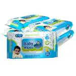Glider Baby Wipes with Aloe Vera & Vitamin E Moisture Lock Flip-Top 72 pcs (Pack of 5)