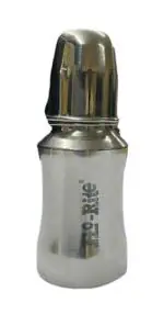 Florite Baby 304 Stainless Steel Feeding Bottle with LSR Spout and ML Marking 140 ml
