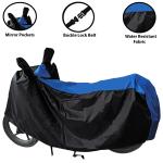 Kappihun-Hero Electric Cruz BS6- Water Resistant | Dustproof | UV Protection Motorcycle / Bike Body Cover With Mirror Pockets & Lock Belt (Strip Blue)