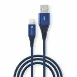 Portronics Connect B Plus 8 Pin USB Cable 3.0 Amp Output with Charge and Data Sync with 1M (Black)