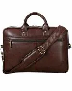 Hard Craft Brown Vegan Leather Messenger Bag 15.6 inch