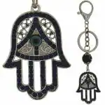 Divya Mantra Hamsa Keychain Evil Eye Turkish Hanging Car Metal Key Chain