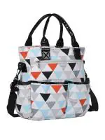 Charismomic White Polyester Multifunctional Waterproof Diaper Tote Bag
