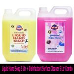 DOC HIM Lavender Disinfectant surface cleaner + Liquid Aqua Hand Soap combo (5Ltr + 5ltr)