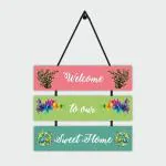 CVANU Beautiful Welcome Home Wooden Wall Hanging Sign Board for Wall Decor