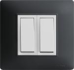 Kolors 2 Module, Modular Switch Plate [Only Cover Plate is Included], with Inner Plate, Polycarbonate, Jet Black [KBC Selekt]