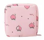House of Quirk Sanitary Napkin Storage Bag, Menstrual Pad Bag with Zipper, Napkin Storage (Pink Heart)