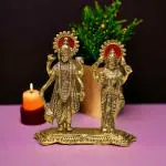 KridayKraft Gold Plated Laxmi Narayan Laxmi Vishnu Standing Statue for Pooja, Decoretive Showpiece for Home,Office,Krishna Idol murti Good Luck for Home,Religious Gift Article..