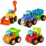 Goyal's Multicolor Plastic Unbreakable Friction Cars Construction Vehicle Toys (Pack of 5)