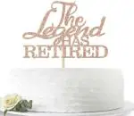 Zyozique Rose Gold Glitter The Legend has Retired Cake Topper - Goodbye Tension Hello Pension - Retirement Party Decoration Supplies