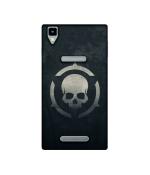 Casotec Skull Pattern Print Design Printed Silicon Soft TPU Back Case Cover for Panasonic Eluga A2