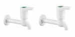 JINDAL PTMT Long Body Cock Tap/Plastic Faucet with Wall Flange/Tonti For Bathroom and Kitchen /Wall mounted Long Body Bib Cock Tap/(Pack of 1)/0044 White
